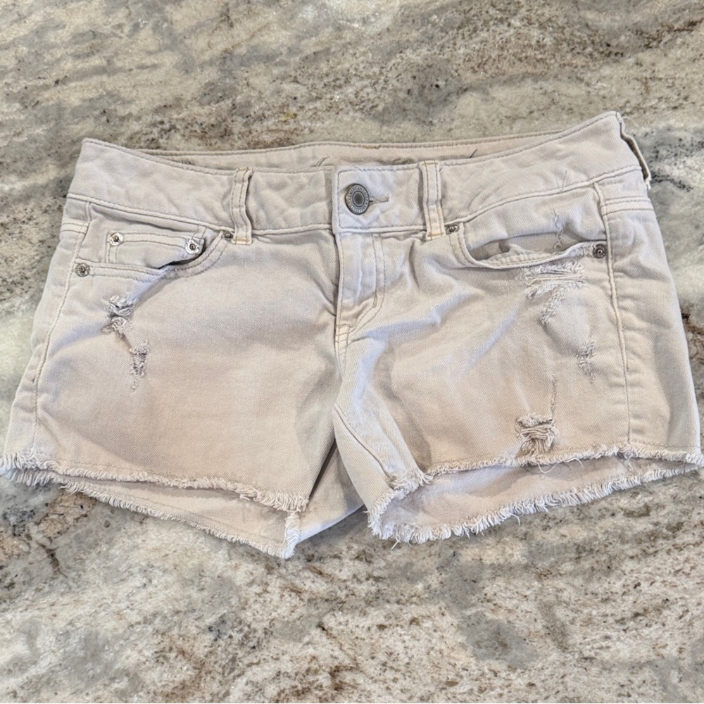 American Eagle Outfitters Cream Jean Shorts
